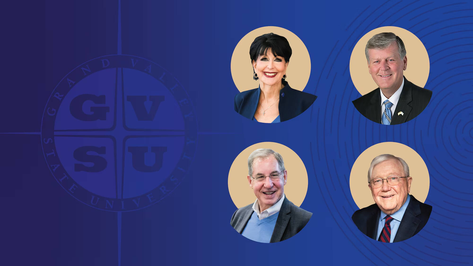 Crains Grand Rapids article visual featuring four GVSU presidents